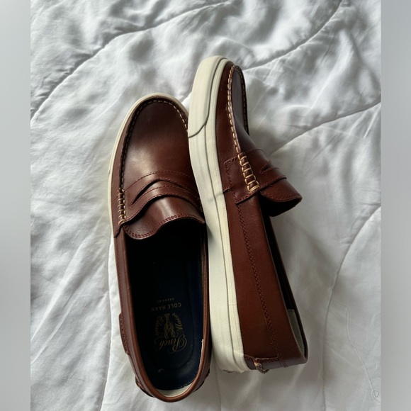 Brand new unused Cole Haan brown leather shoes / loafers / boat shoes - Picture 4 of 5